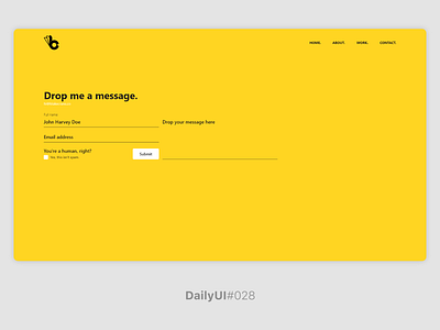 Daily UI - #028 - Contact Form daily ui dailyui ui ux