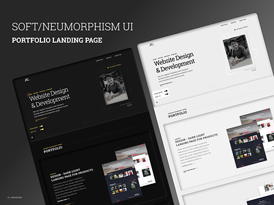 Soft/Neumorphism UI - Portfolio Landing Page 2020 home screen homepage landing landing page neumorphic portfolio portfolio template soft ui ui design uitrend web design