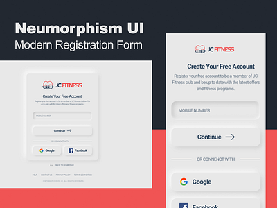 Neumorphism (Soft UI) for Modern Registration form