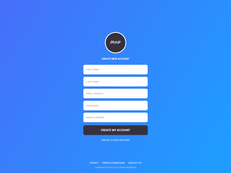 Beautiful Registration form by Jagdish Choudhary on Dribbble