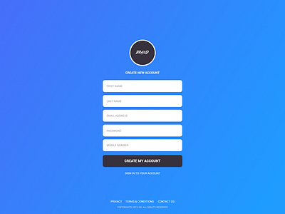 Beautiful Registration form by Jagdish Choudhary on Dribbble