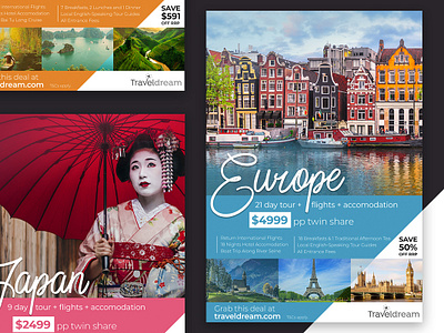 Traveldream branding design flyer print
