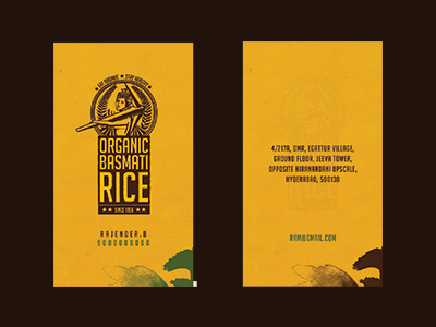 Organic Basmati Rice Business Card business card