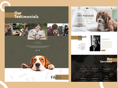 Pet cremation landing page design typography ui