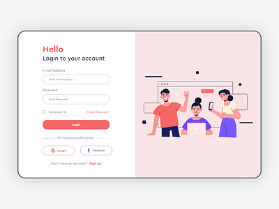 Login panel design illustration typography ui