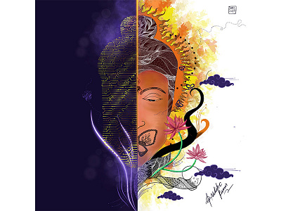 The Buddha abstract art buddha creative design illustration ipadpro painting procreateapp women