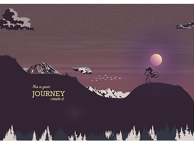 This Your Journey Create it art behance creative design dreaming dreams gradient happy illustration mountain bike place ride travel