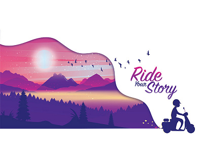 The Ride adobe illustrator behance creative design dreams gradient illustration memories painting procreateapp