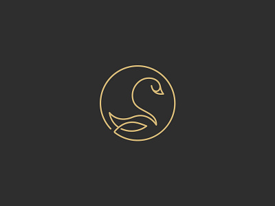 Swan continuous design icon linear line logo swan