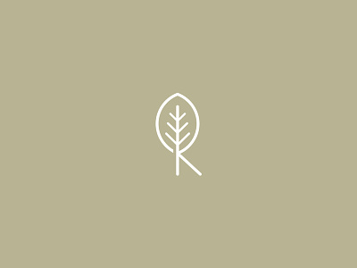 R+leaf design iconic illustration leaf logo monogram tree
