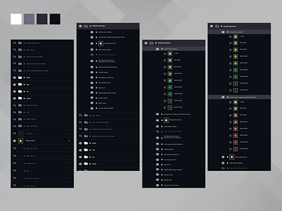 Dark Menu Layers Design