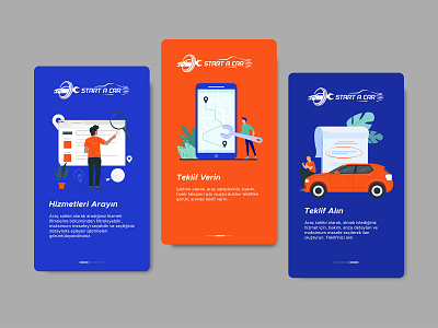 Onboarding Screens app car colorful onboard illustration onboard onboard screen onboarding repair repair shopi shop ui user interface