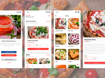 Pizzeria App design foodapp pizza pizzaapp ui uiux