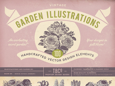 100 Vintage Garden Illustrations background backgrounds branding color design elegant fabric fabric pattern illustration logo modern pattern print texture textured textures