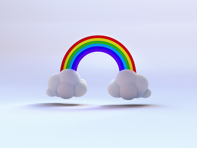 Clouds and rainbow 3d colors creative digital digitalart icon icons illustration render
