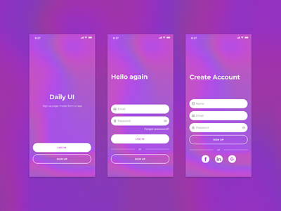 Daily UI Sign Up account app colorful dailyui design form login register sign in signup ui