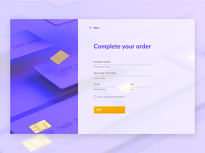 DailyUI / Credit Card Checkout 3d check out checkout colors credit card credit cards dailyui order render web website