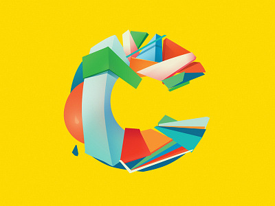 Letter C abstract c color letter shapes yellow