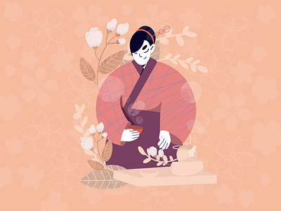 Japanese tea ceremony, Illustration