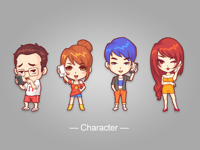 Character boy character colorful cute girl q