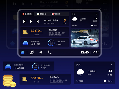 Vehicle machine interface design ui 应用 设计