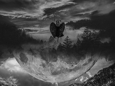 Queen Of Dark adobe albumcover alone art artwork behance blackandwhite dark design digitalart moon photomanipulation photoshop ps scifi surreal