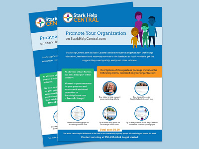 System of Care Partners Sell Sheet design one page design sell sheet vector