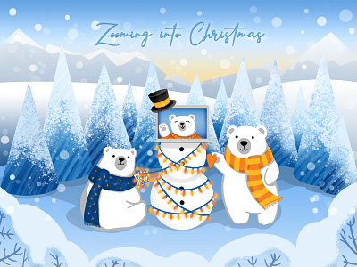 Christmas Card Illustration christmas christmas card holidays illustration polar bear