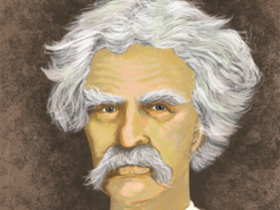 Mark Twain Portrait design illustration painting portraiture