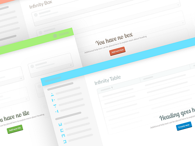 Empty States, or Zero-Data State For Web App card empty state card view flat design table empty state table view tile empty state tile view ui ux web application