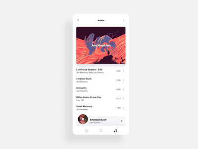 Music player - animation animation app clean icons interaction interface list minimalism music player playlist product ui video