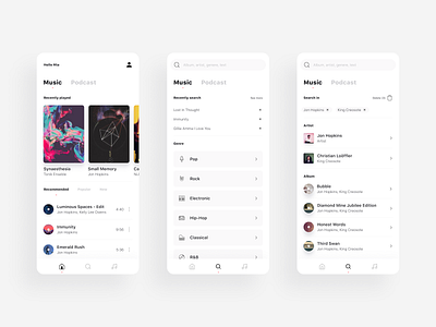 Music player - Home & Search