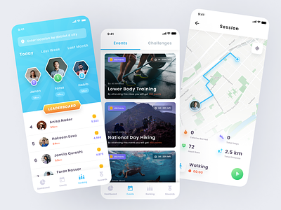Runner - Walking & Running Stats, Activity Log and Challenges activity app app design application clean design distance exercise fitness health ios leaderboard mobile app mobile design running training ui ui ux design walking workout