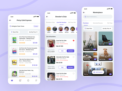 Petzy - Pet Shop & Pet Care App adoption app app design clean design dog app ios ios app mobile mobile design mobile ui pet pet care simple ui ui ux design uidesign user experience user interface ux