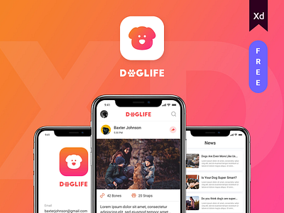 Doglife Ui-Kit Free for Adobe XD