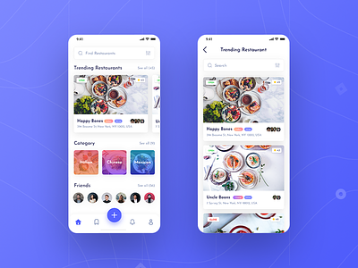 Foodybite - Free UI Kit for Adobe XD adobe xd app appdesign blue category clean design dish food food app foodies free home inspiration madewithxd menu restaurant review user interface