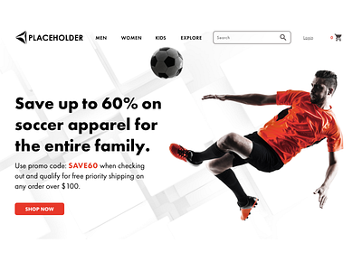 Soccer Themed Hero Banner for Desktop design soccer type typography ui ux website