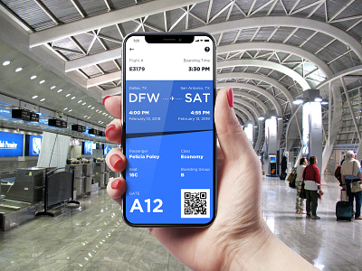 Daily UI Boarding Pass app design minimal type typography ui vector