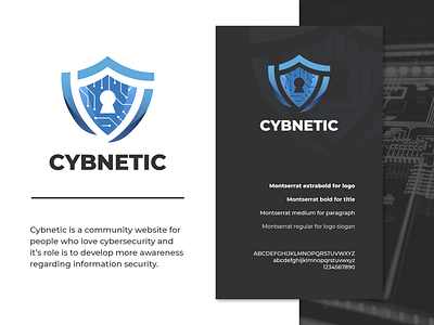 Cybnetic logo presentation branding community cyber cybersecurity design logo presentation programming protect security typography vector web website