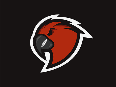 Red Parrot Mascot angry bird esports logo mascot parrot red team