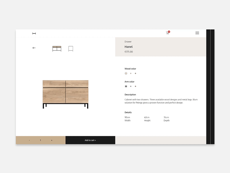 Furniture Product Detail Page design furniture furniture design furniture store furniture website graphic design interaction interface minimalism product detail product detail page product page ui user experience userinterface ux web web design webpage design website