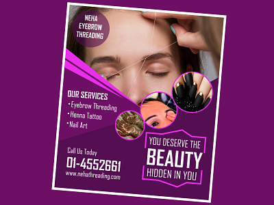 Neha Eyebrow Threading Flyer illustrator vector