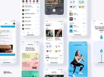 Smart Swapping - Mobile app chat daily dark mode habits mind mobile move notification onboarding ui ux
