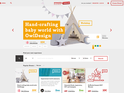 events Dawanda design flat ui ux web