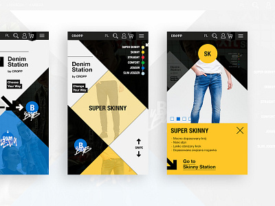 Cropp Denim station - Mobile cropp design fashion flat ui ux