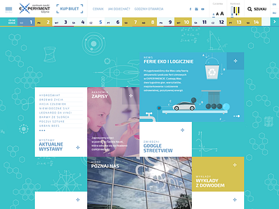 EXPERYMENT Science Centre design flat ui ux