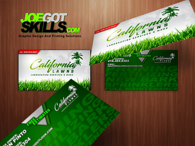 California Lawns, Businesscards business cards design design logo