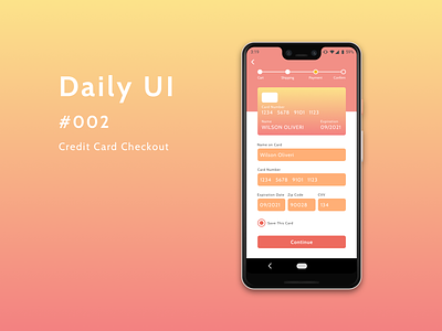 Daily UI 002 - Credit Card Checkout 002 androidapp checkout page creditcardcheckout dailyui dailyuichallenge ui ux
