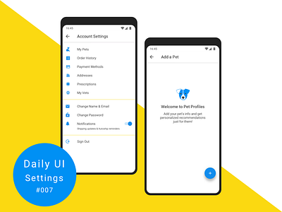 Daily UI 007 - Settings 007 100daychallenge androidapp app design dailyui illustration settings ui ux