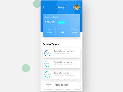 Saving App UI Design dashbaord design flat mobile app mobile app design money app ui ux